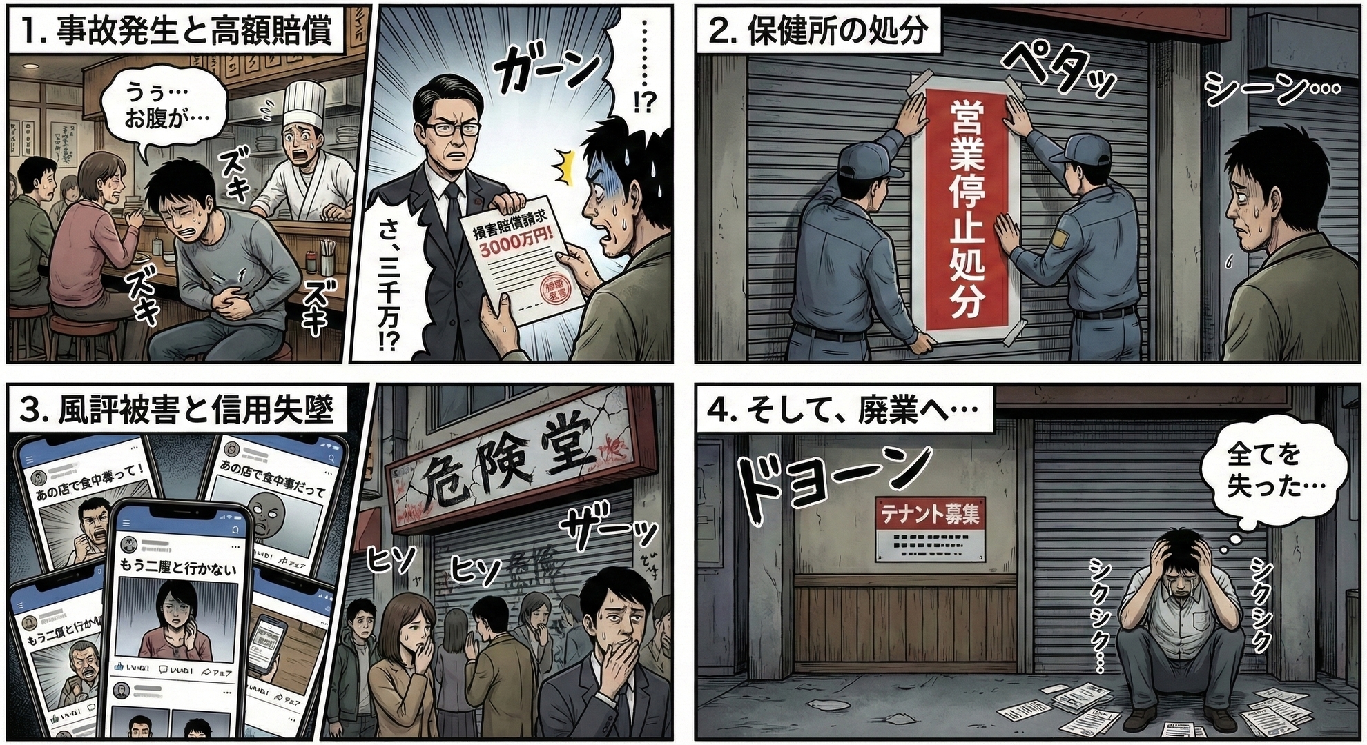 賠償事故が事業に与える影響のイメージ