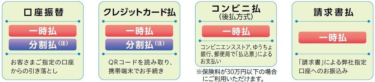 統合賠償責任保険ビジサポ：お支払い方法